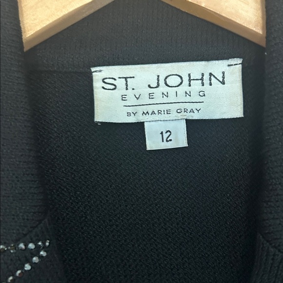 St.John Evening Santana Knit Rhinestone Jacket Pant Set Size 12 - Picture 7 of 12